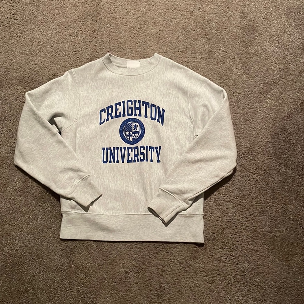 Champion light grey “Creighton University” crew neck